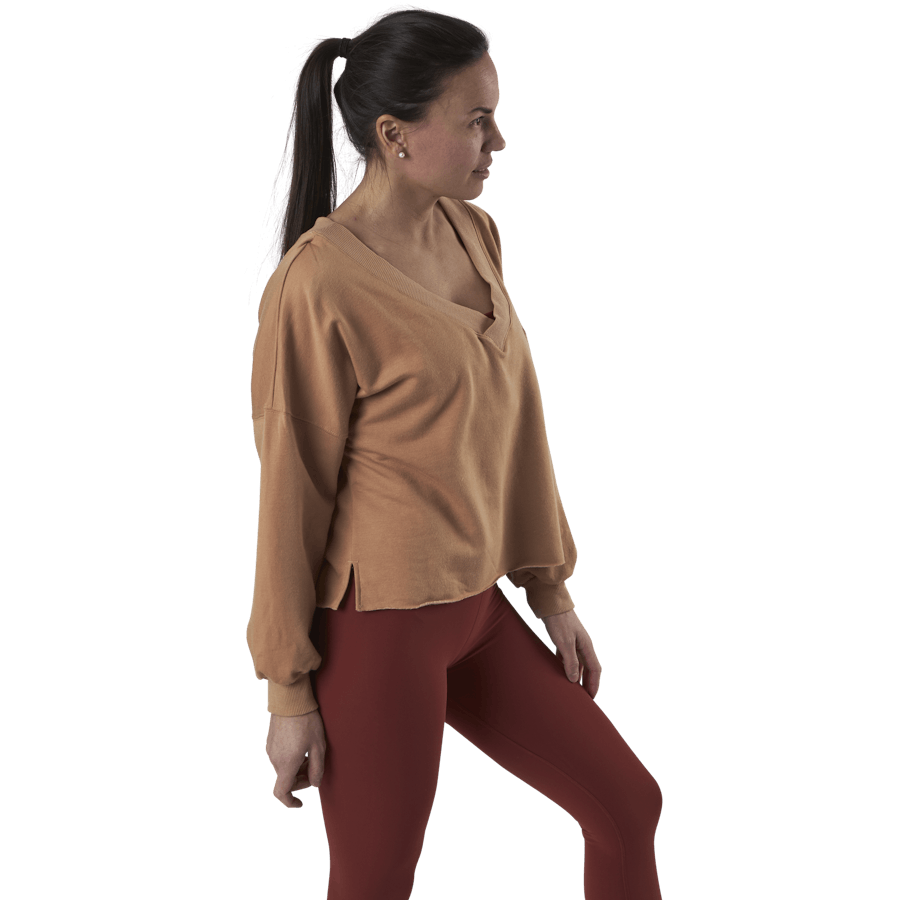 Nike - Yoga Off-Mat Fleece V-Neck Pink/White