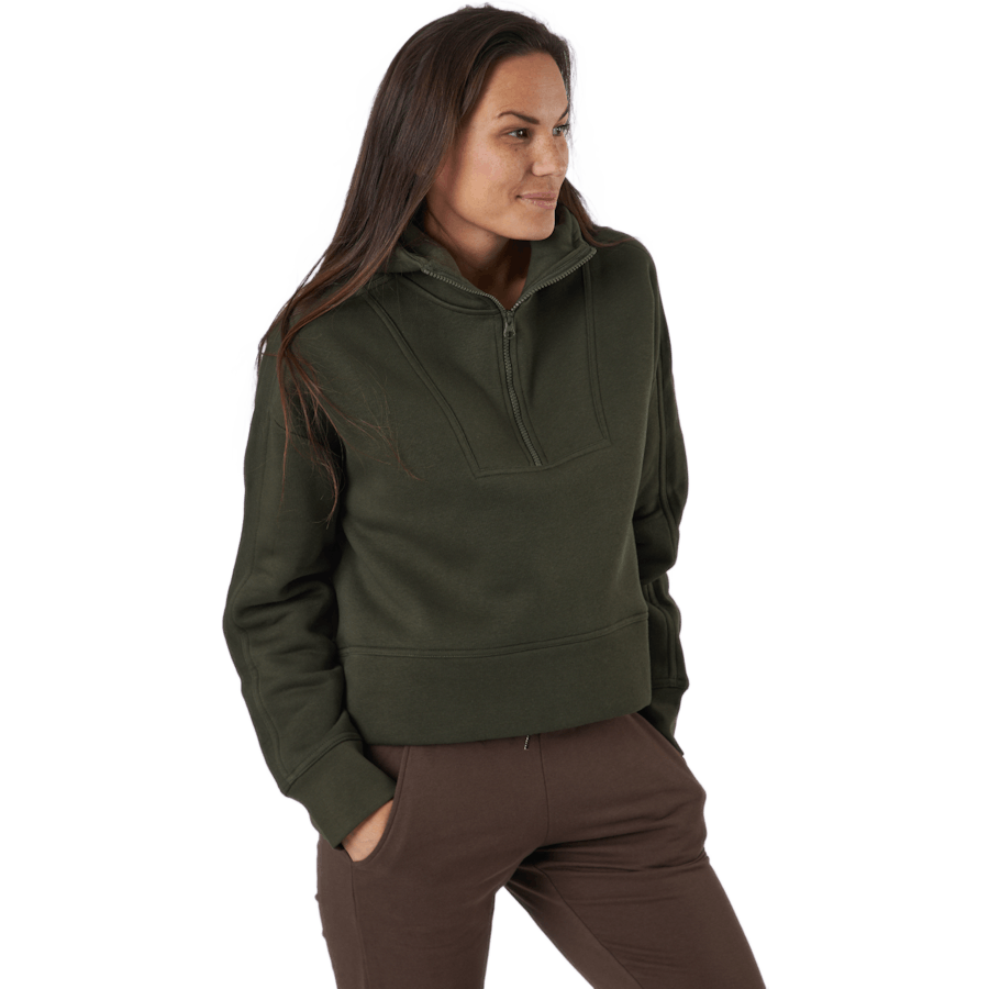 Casall - Oversized Zip Hood Forest Green