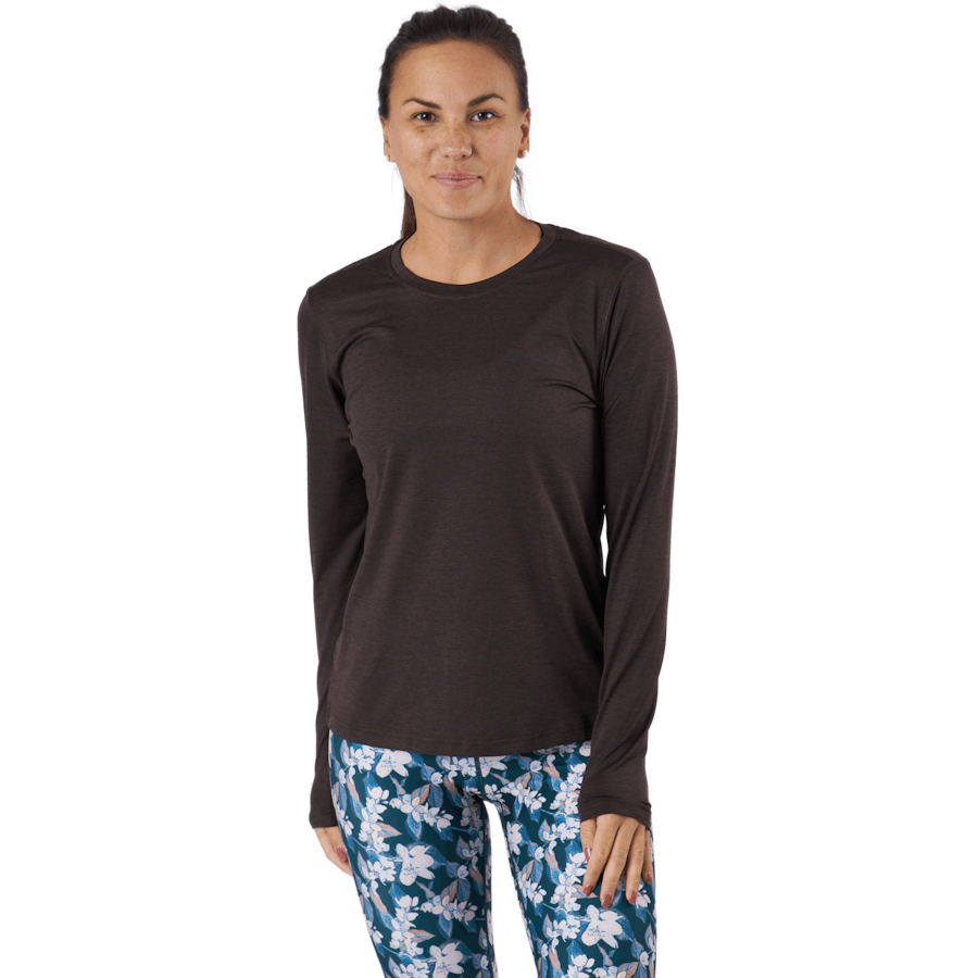 Endurance - Maje W Melange L-s Tee Black Bean