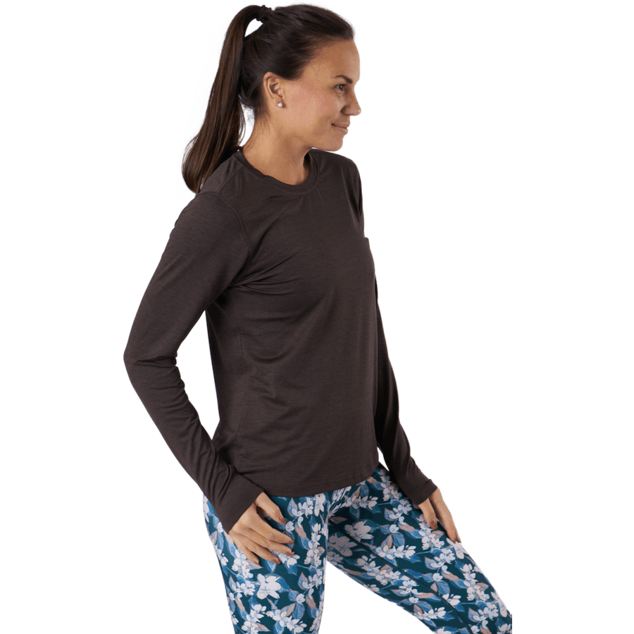 Endurance - Maje W Melange L-s Tee Black Bean