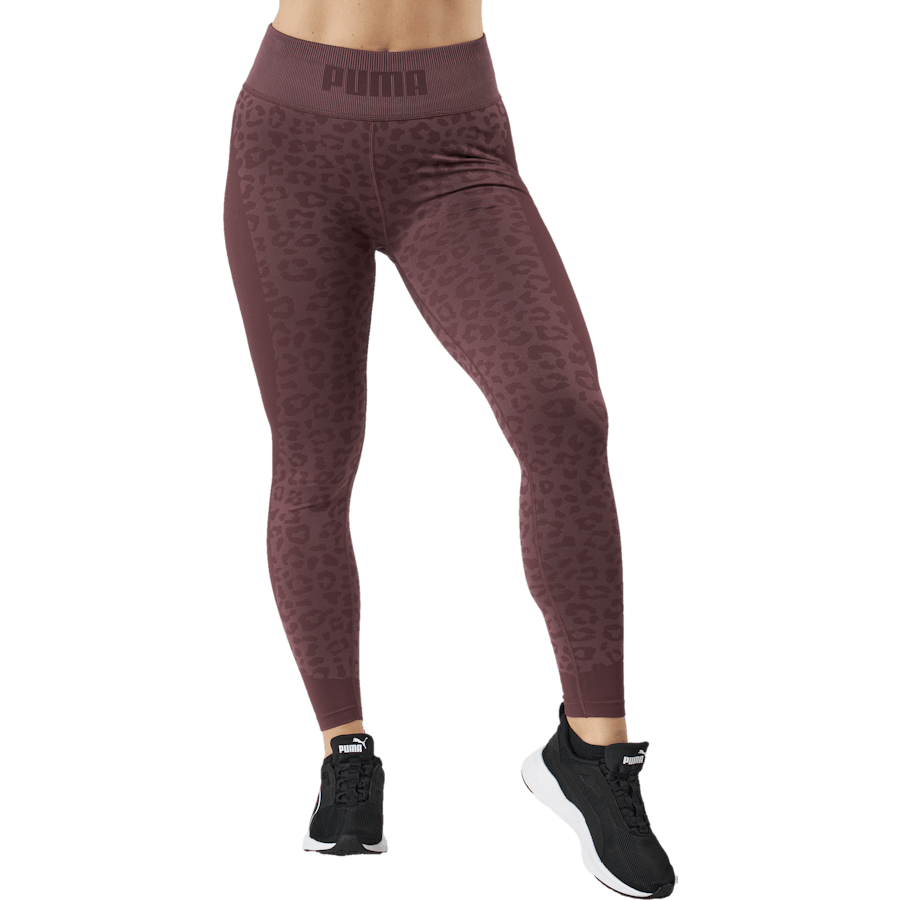 Puma - Formknit Seamless High Waist 7 Dusty Plum-leopard Print