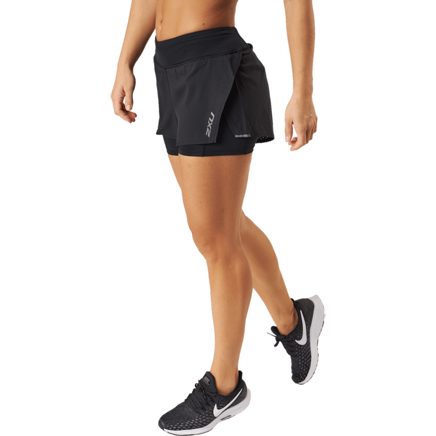 2XU - Aero 2-in-1 4 Inch Shorts Black/silver Reflective